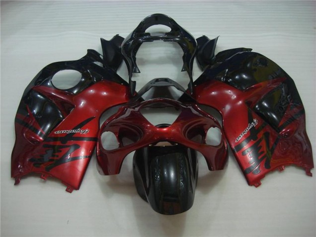 Affordable 1996-2007 Red Black Suzuki GSXR 1300 Hayabusa Motorcycle Fairing Kit