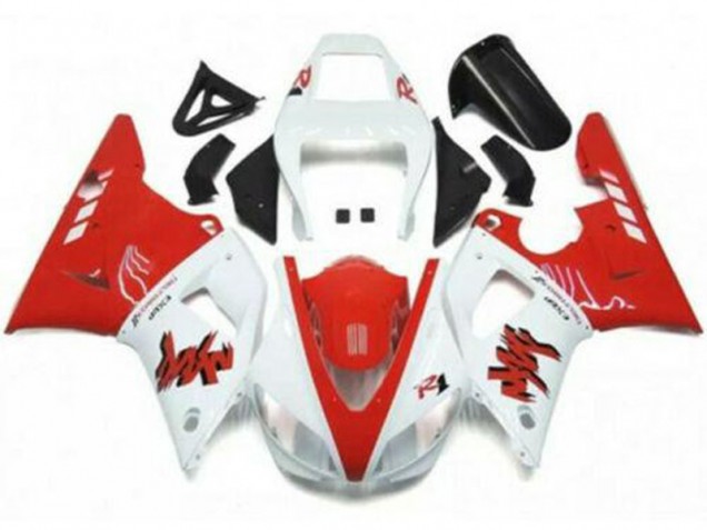 Affordable 1998-1999 Red White Yamaha YZF R1 Moto Fairings