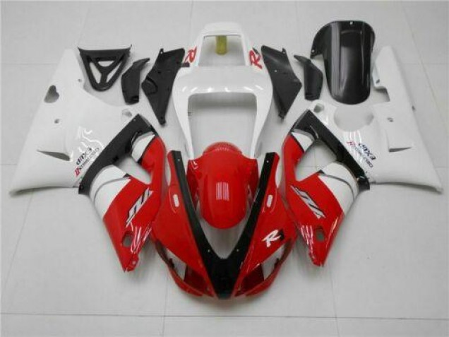 Affordable 1998-1999 Red White Yamaha YZF R1 Motorcycle Replacement Fairings