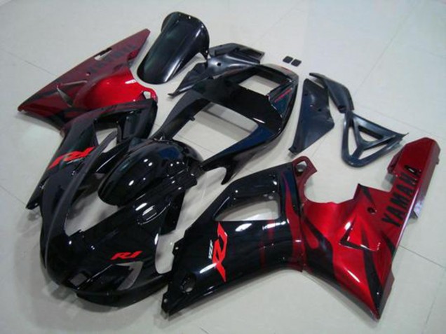 Affordable 1998-1999 Black Red Yamaha YZF R1 Motorcylce Fairings