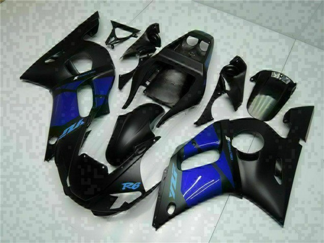 Affordable 1998-2002 Blue Black Yamaha YZF R6 Bike Fairing Kit