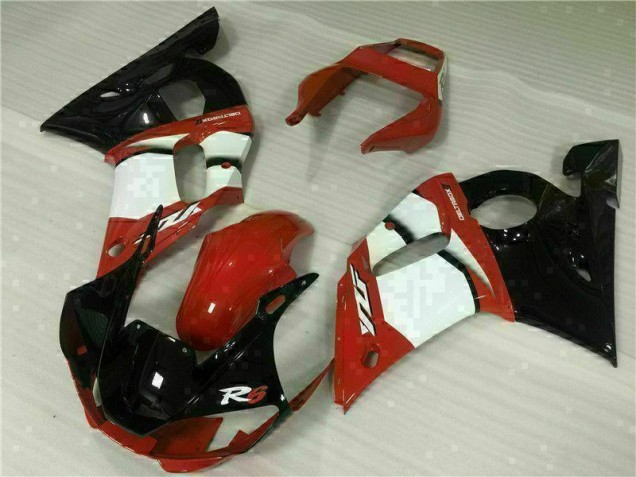 Affordable 1998-2002 Red White Yamaha YZF R6 Motor Fairings