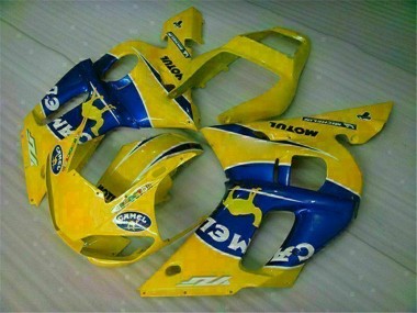 Affordable 1998-2002 Yellow Blue Yamaha YZF R6 Motorcycle Fairing Kit