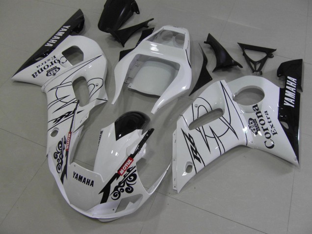 Affordable 1998-2002 White Black Corona Yamaha YZF R6 Motorcycle Fairing Kits