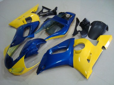 Affordable 1998-2002 Yellow Blue Yamaha YZF R6 Motorcycle Fairing Kit & Bodywork