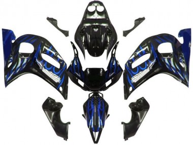 Affordable 1998-2002 Black Blue Flame Yamaha YZF R6 Motorcycle Bodywork