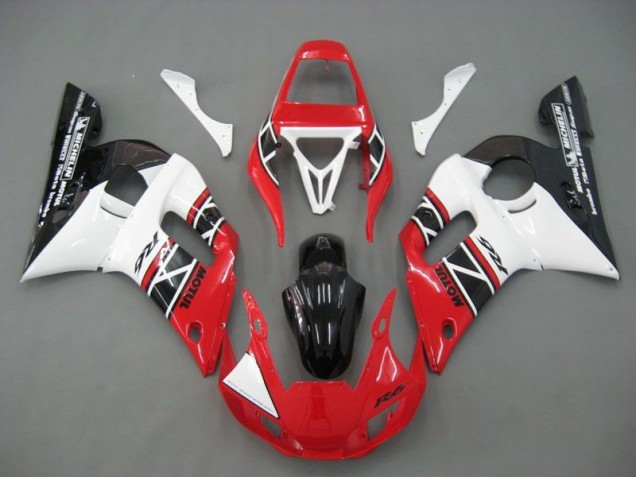 Affordable 1998-2002 Red White Black Yamaha YZF R6 Motorcycle Fairings Kits