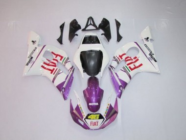 Affordable 1998-2002 White Purple Fiat 46 Yamaha YZF R6 Motor Fairings