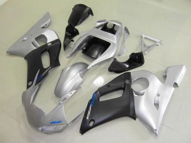 Affordable 1998-2002 Black Silver Yamaha YZF R6 Motorcycle Fairings Kit