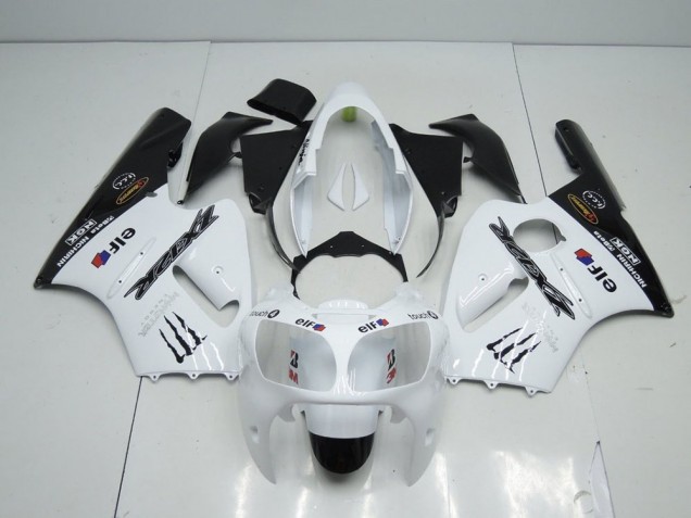 Affordable 2000-2001 White Monster Kawasaki ZX12R Bike Fairing