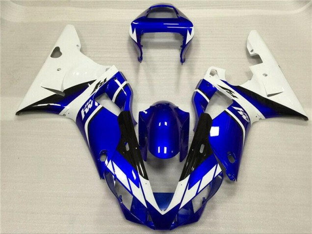 Affordable 2000-2001 White Blue Yamaha YZF R1 Motorcylce Fairings