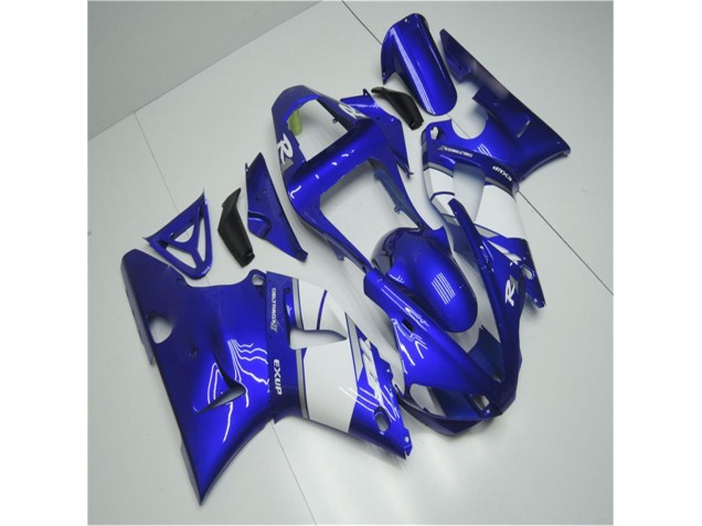 Affordable 2000-2001 Blue White Yamaha YZF R1 Motorcycle Fairings