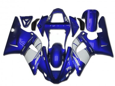 Affordable 2000-2001 Blue White Yamaha YZF R1 Motorcycle Fairings