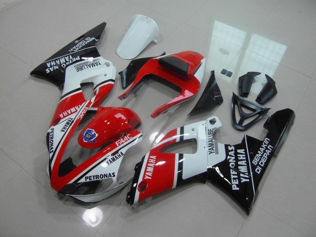 Affordable 2000-2001 Red Glossy Black Yamaha YZF R1 Replacement Motorcycle Fairings