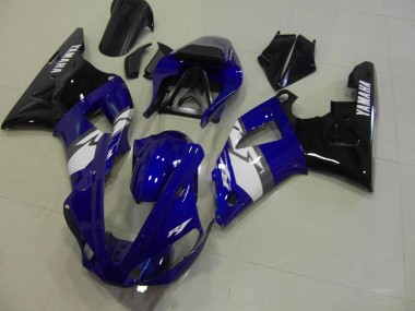 Affordable 2000-2001 Blue Black White Yamaha YZF R1 Motorcycle Fairings Kit