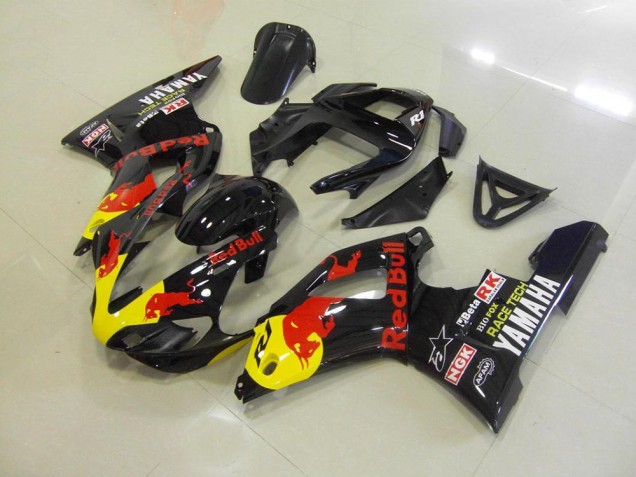 Affordable 2000-2001 Black Red Bull Yamaha YZF R1 Bike Fairings