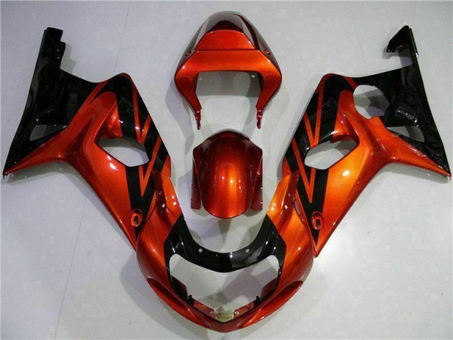 Affordable 2000-2002 Orange Black Suzuki GSXR 1000 Bike Fairing