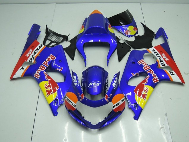 Affordable 2000-2002 Blue Red Bull Suzuki GSXR 1000 Motorbike Fairing Kits