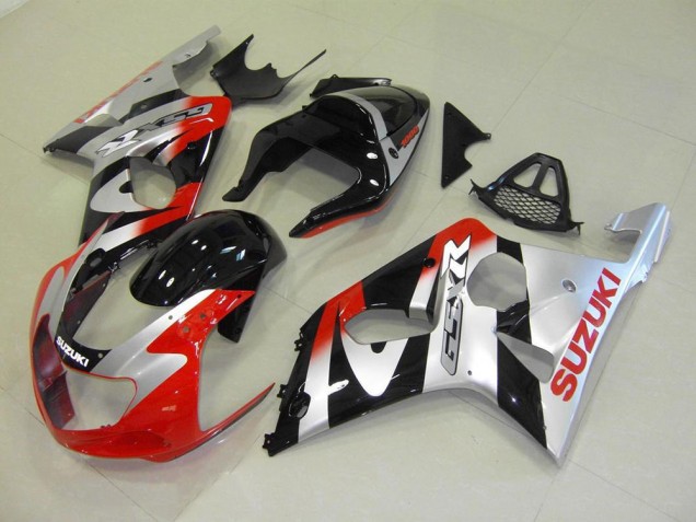 Affordable 2000-2002 Red Silver Suzuki GSXR 1000 Motorcycle Fairings