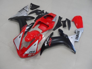 Affordable 2002-2003 Red Matte Silver Yamaha YZF R1 Motorcycle Fairing Kit