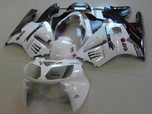 Affordable 2002-2006 White Monster Kawasaki ZX12R Moto Fairings