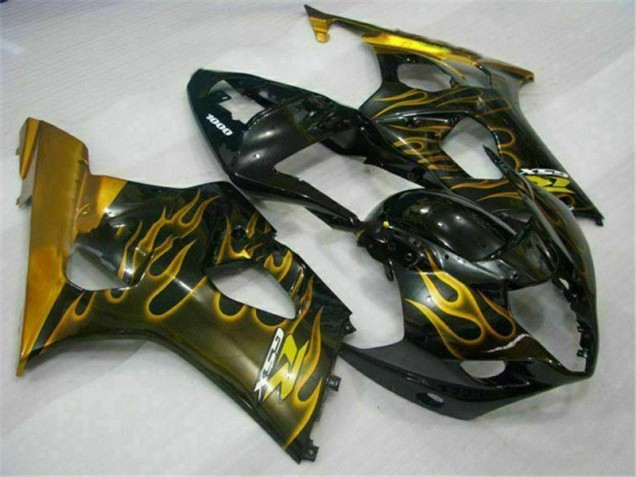 Affordable 2003-2004 Gold Black Suzuki GSXR 1000 Motorcycle Fairing Kit