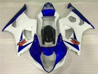 Affordable 2003-2004 White Blue Suzuki GSXR 1000 Bike Fairings