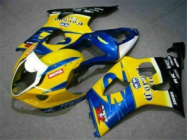 Affordable 2003-2004 Yellow Blue Suzuki GSXR 1000 Bike Fairings