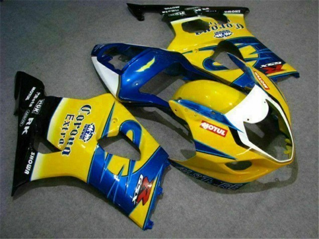 Affordable 2003-2004 Yellow Blue Suzuki GSXR 1000 Bike Fairings