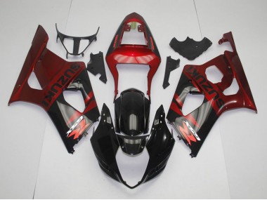 Affordable 2003-2004 Black Red Suzuki GSXR 1000 Replacement Motorcycle Fairings