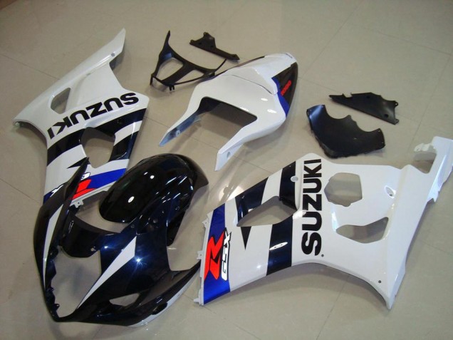 Affordable 2003-2004 Dark Blue White Suzuki GSXR 1000 Replacement Fairings