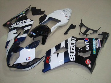 Affordable 2003-2004 White Black Elf Suzuki GSXR 1000 Motorcycle Fairing Kit