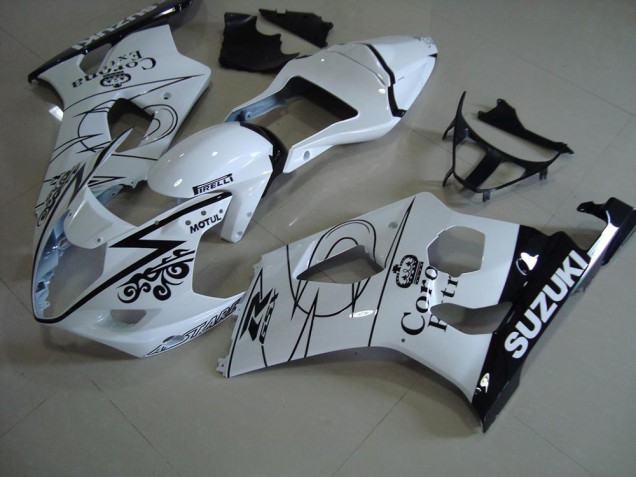 Affordable 2003-2004 White Corona Suzuki GSXR 1000 Bike Fairings