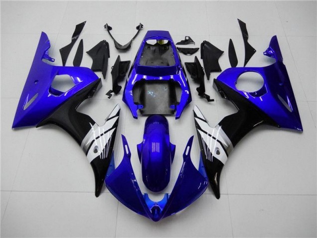 Affordable 2003-2005 Blue White Black Yamaha YZF R6 Motorcycle Fairings Kit