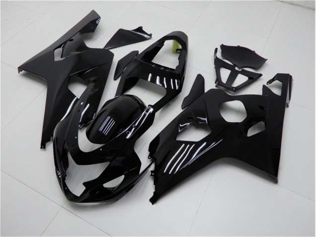 Affordable 2004-2005 Glossy Black Suzuki GSXR 600/750 Bike Fairing Kit