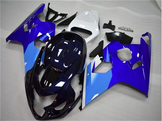 Affordable 2004-2005 Blue White Suzuki GSXR 600/750 Bike Fairing Kit