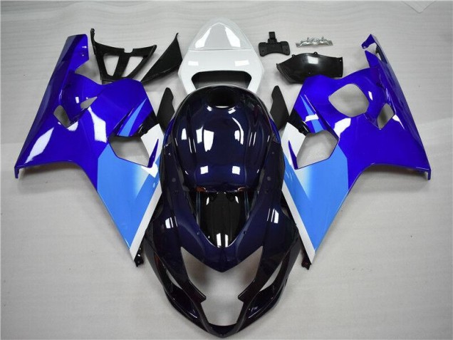 Affordable 2004-2005 Blue White Suzuki GSXR 600/750 Bike Fairing Kit