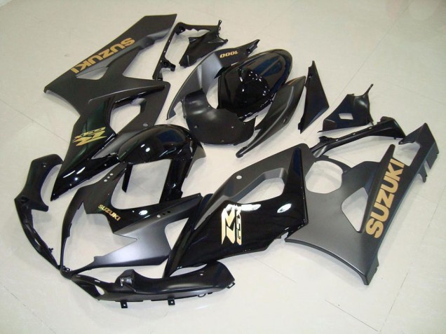 Affordable 2005-2006 Black with Gold Decals Suzuki GSXR 1000 Motorcylce Fairings