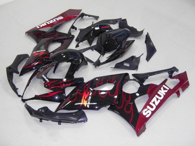 Affordable 2005-2006 Red Flame Suzuki GSXR 1000 Motorcycle Fairings