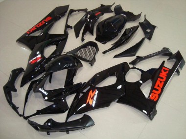 Affordable 2005-2006 Glossy Black Red Sticker Suzuki GSXR 1000 Bike Fairing