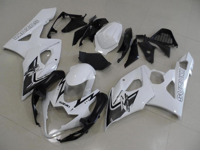 Affordable 2005-2006 White and Black Suzuki GSXR 1000 Motorcyle Fairings