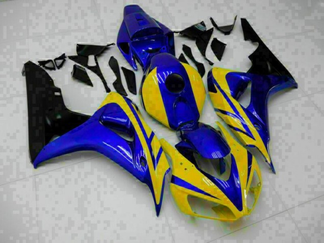 Affordable 2006-2007 Blue Yellow Honda CBR1000RR Motorcycle Replacement Fairings