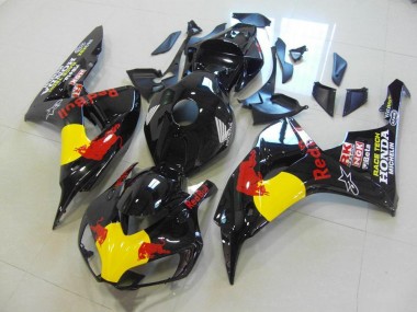 Affordable 2006-2007 Black Red Bull Honda CBR1000RR Bike Fairing Kit