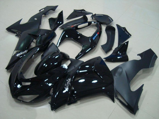 Affordable 2006-2007 Glossy Black Matte Black Kawasaki ZX10R Motorcyle Fairings