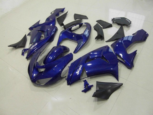 Affordable 2006-2007 Dark Blue Kawasaki ZX10R Replacement Fairings