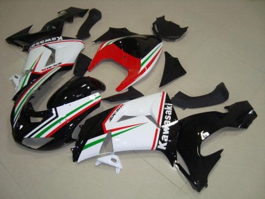 Affordable 2006-2007 White and Black Kawasaki ZX10R Bike Fairing Kit