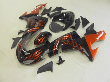 Affordable 2006-2007 Orange Flame Kawasaki ZX10R Motorcyle Fairings