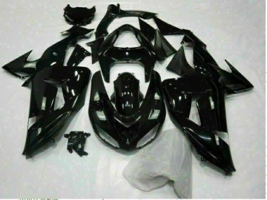 Affordable 2006-2007 Glossy Black Kawasaki ZX10R Motorcycle Replacement Fairings