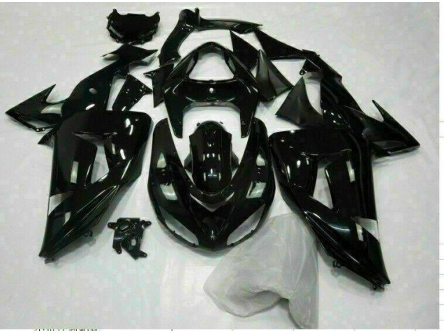 Affordable 2006-2007 Glossy Black Kawasaki ZX10R Motorcycle Replacement Fairings