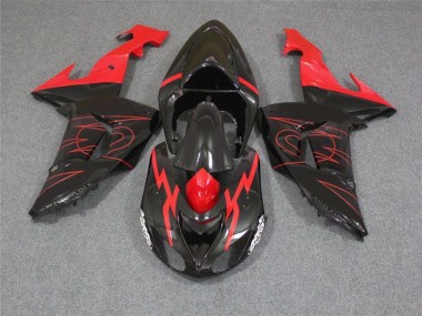 Affordable 2006-2007 Black Red Kawasaki ZX10R Motorcycle Fairings